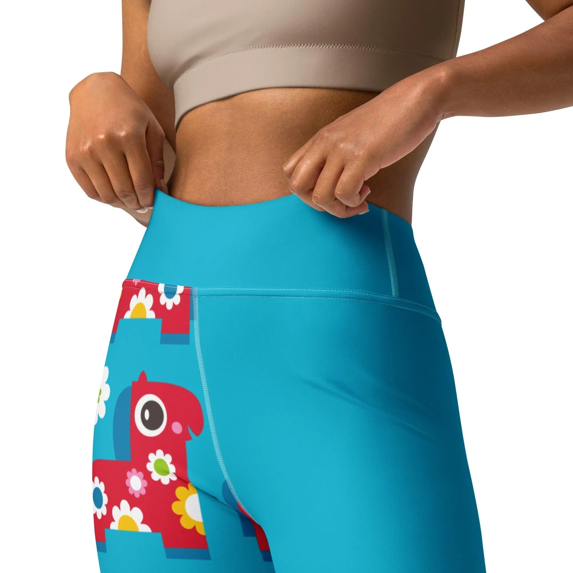 PONY BLOOM turquoise - Yoga Leggings