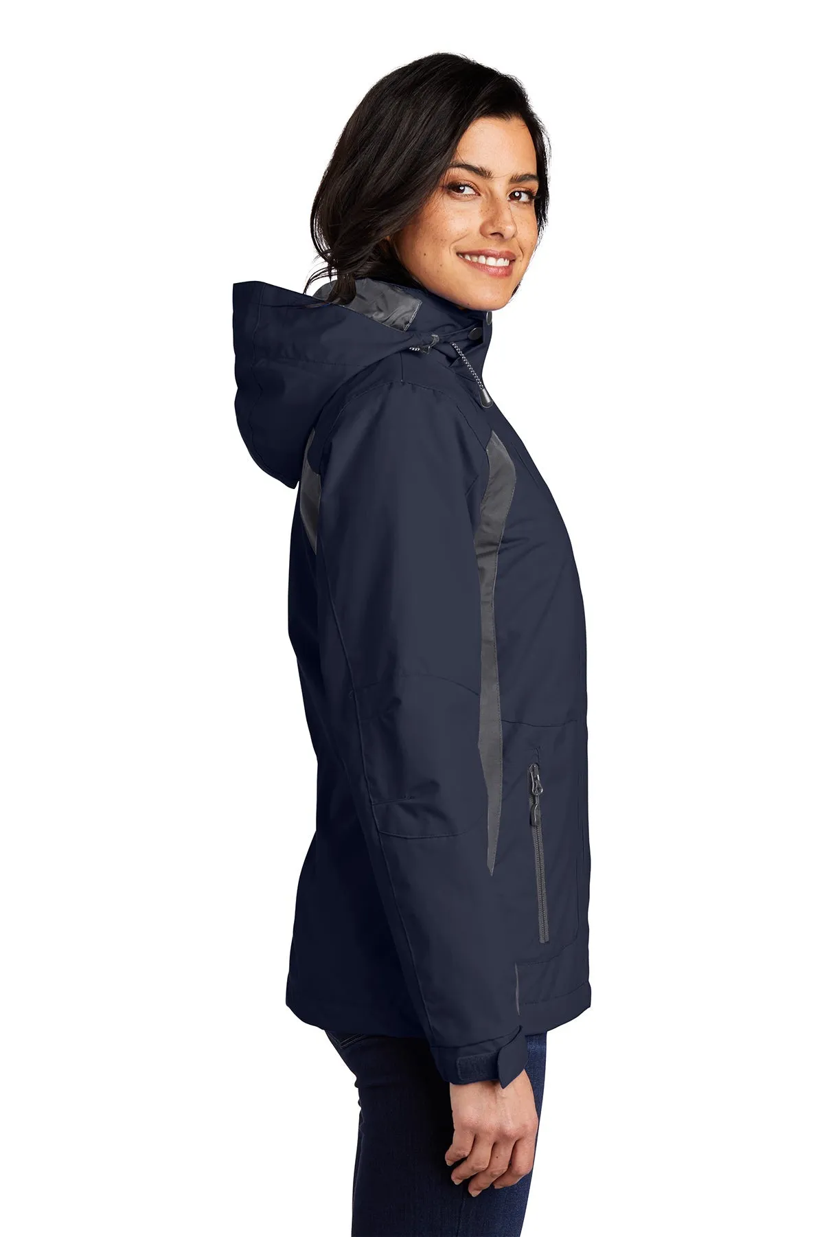 Port Authority Ladies All-Season II Custom Jackets, True Navy/ Iron Grey