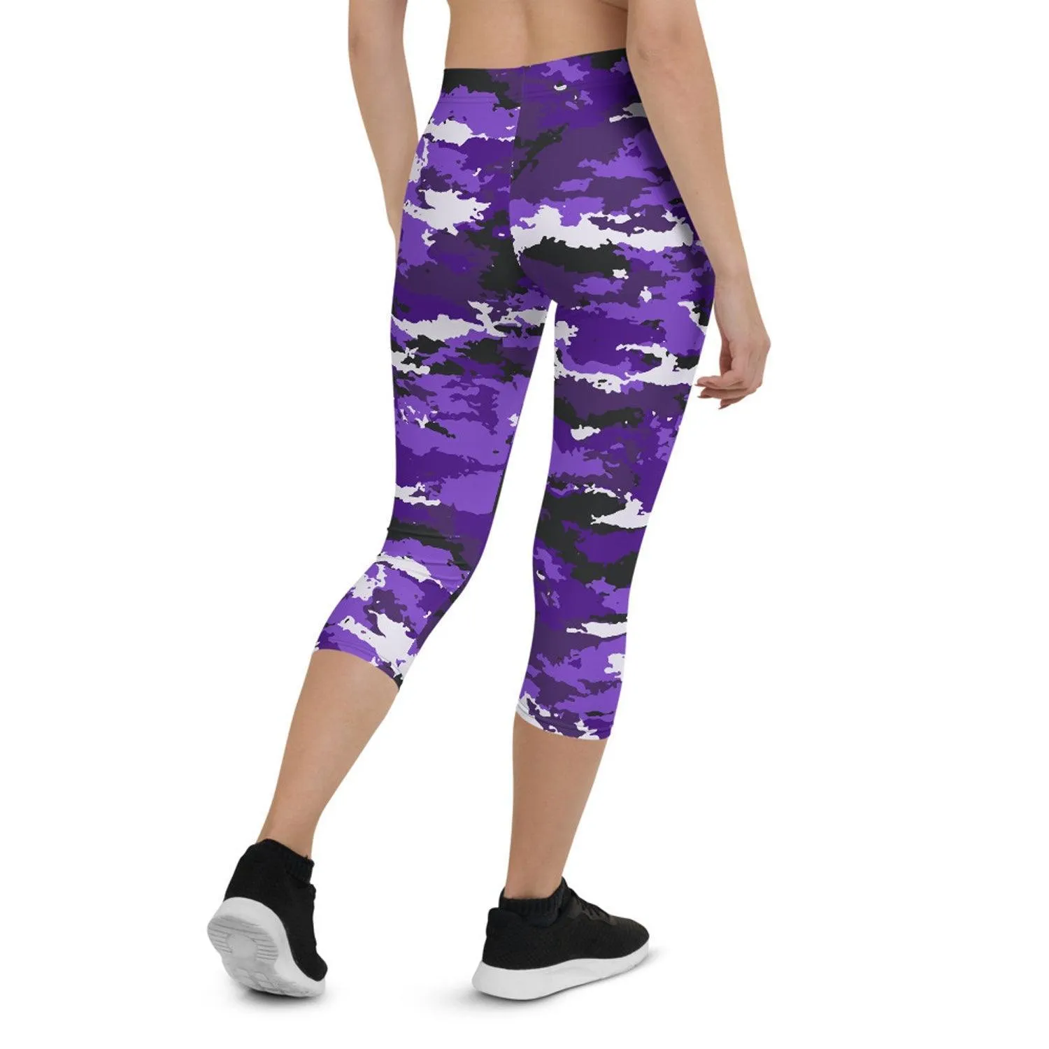 Purple Camo Capri Leggings