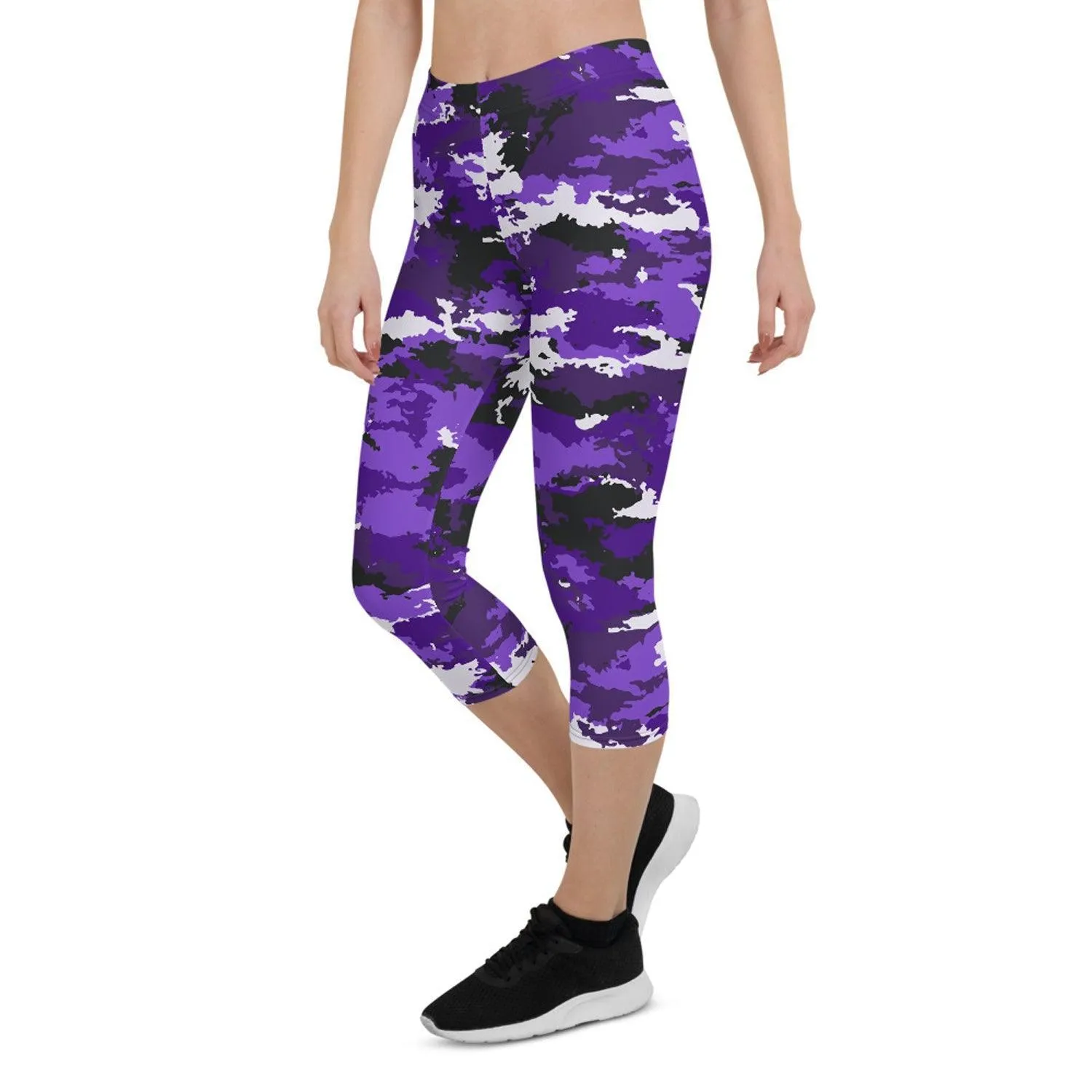 Purple Camo Capri Leggings