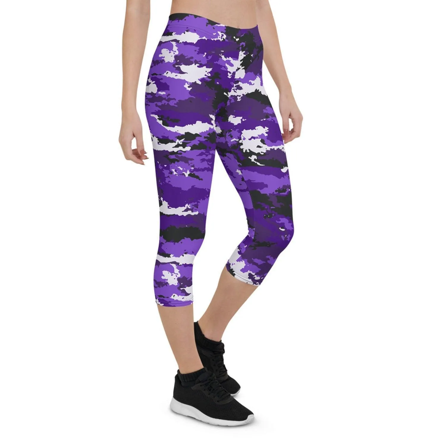 Purple Camo Capri Leggings