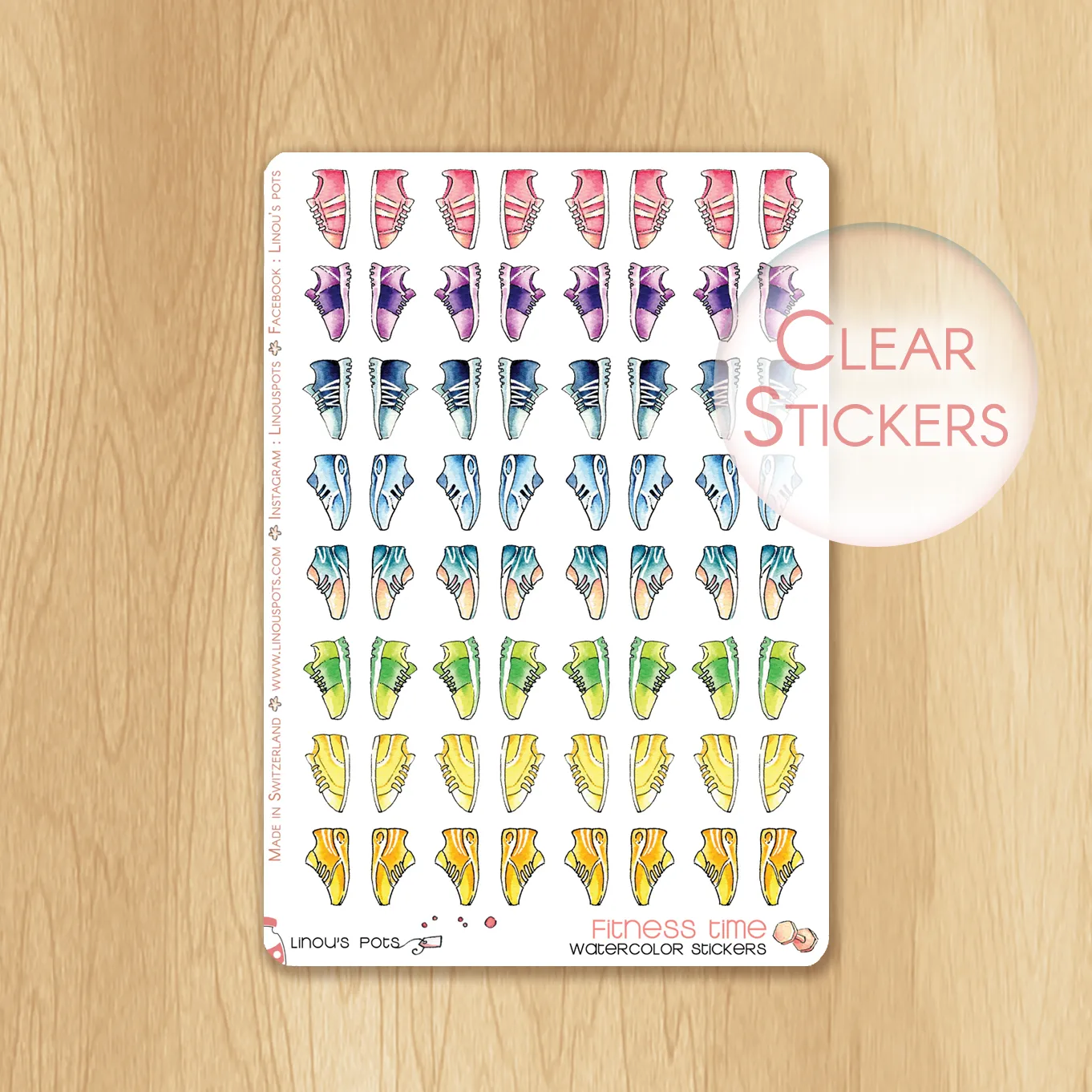 Rainbow Fitness Collection : 64 Sneakers Stickers