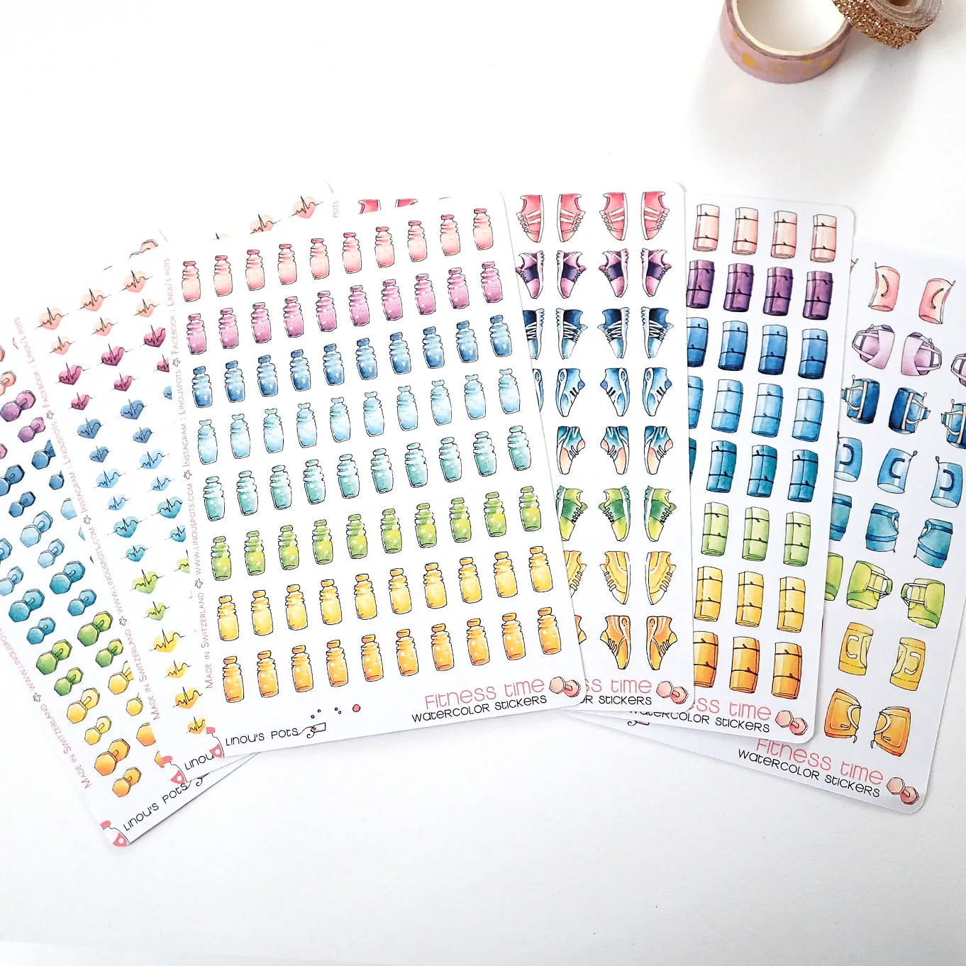 Rainbow Fitness Collection : 64 Sneakers Stickers