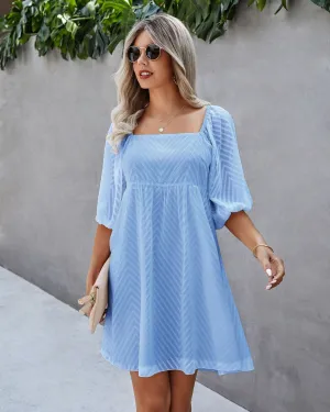 Silverado Gingham Babydoll Dress - Blue