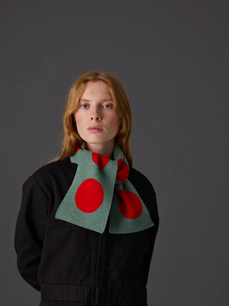 Small Spot Scarf Poppy & Oatmeal Sample Sale