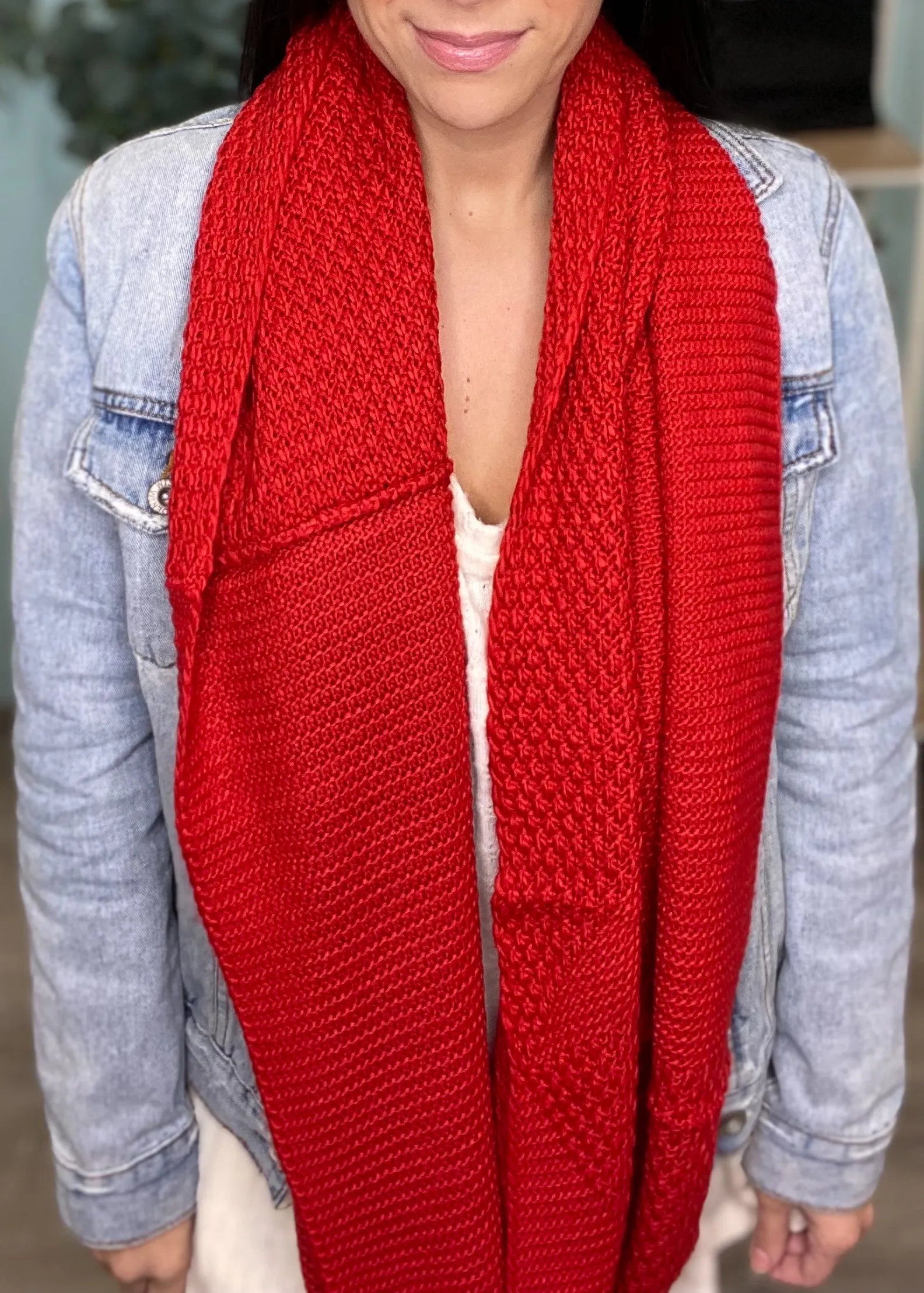 Solid Heavy Knit Infinity Scarf- 2 COLORS