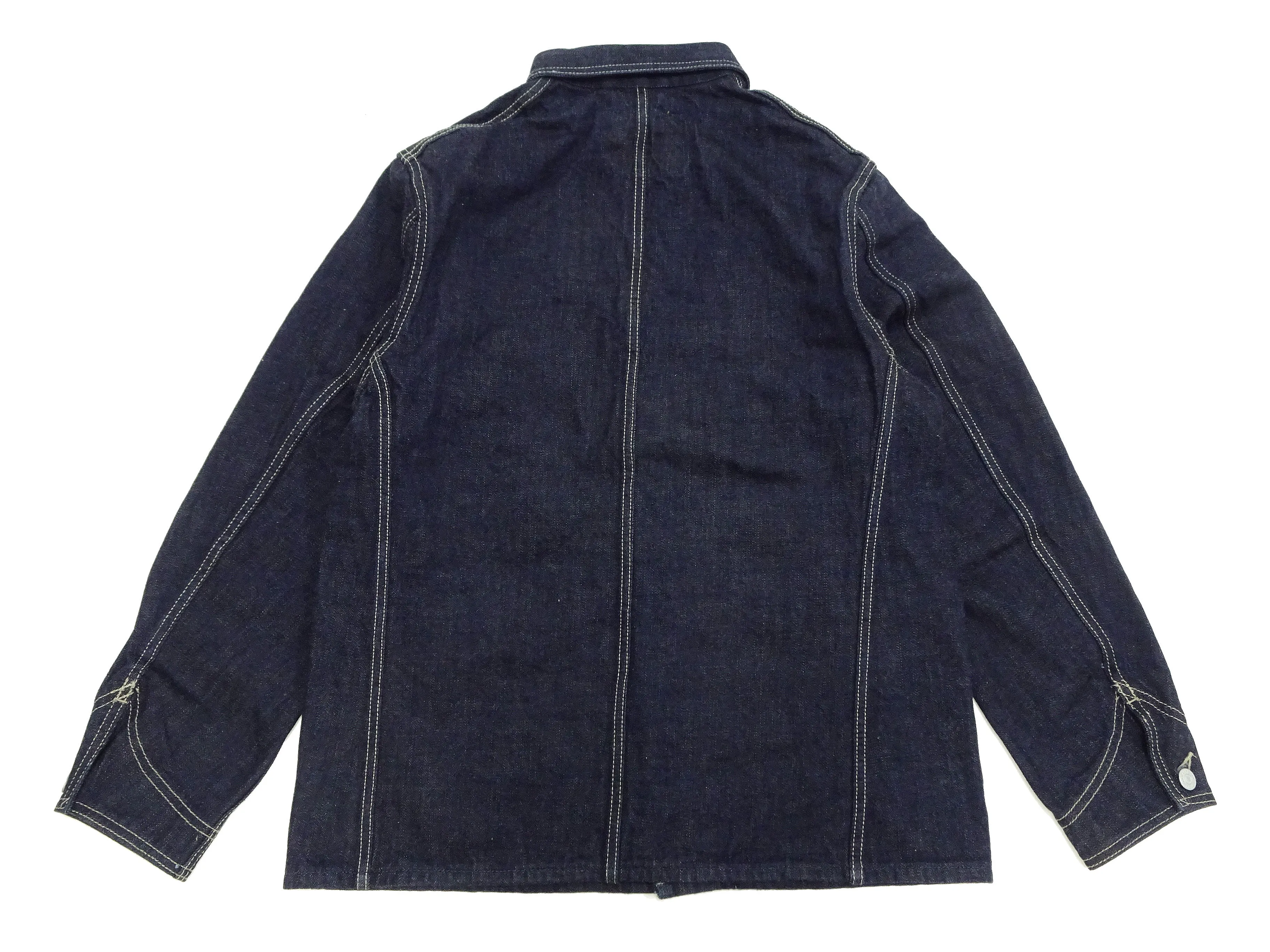 Studio D'artisan Denim Jacket Denim Chore Jacket Men's Unlined Denim Chore Coat Work Jacket D4506 Indigo One-Wash