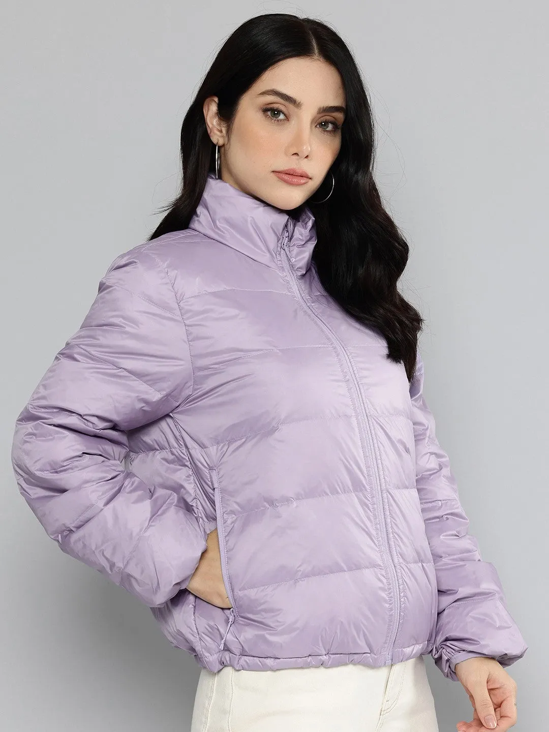 Women's Solid Purple Jacket